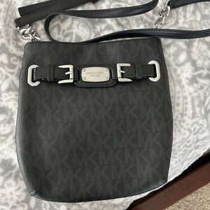 Michael Kors Charcoal Crossbody Bag with Silver Hardware